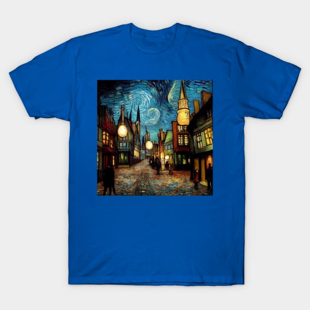 Starry Night in Diagon Alley T-Shirt by Grassroots Green